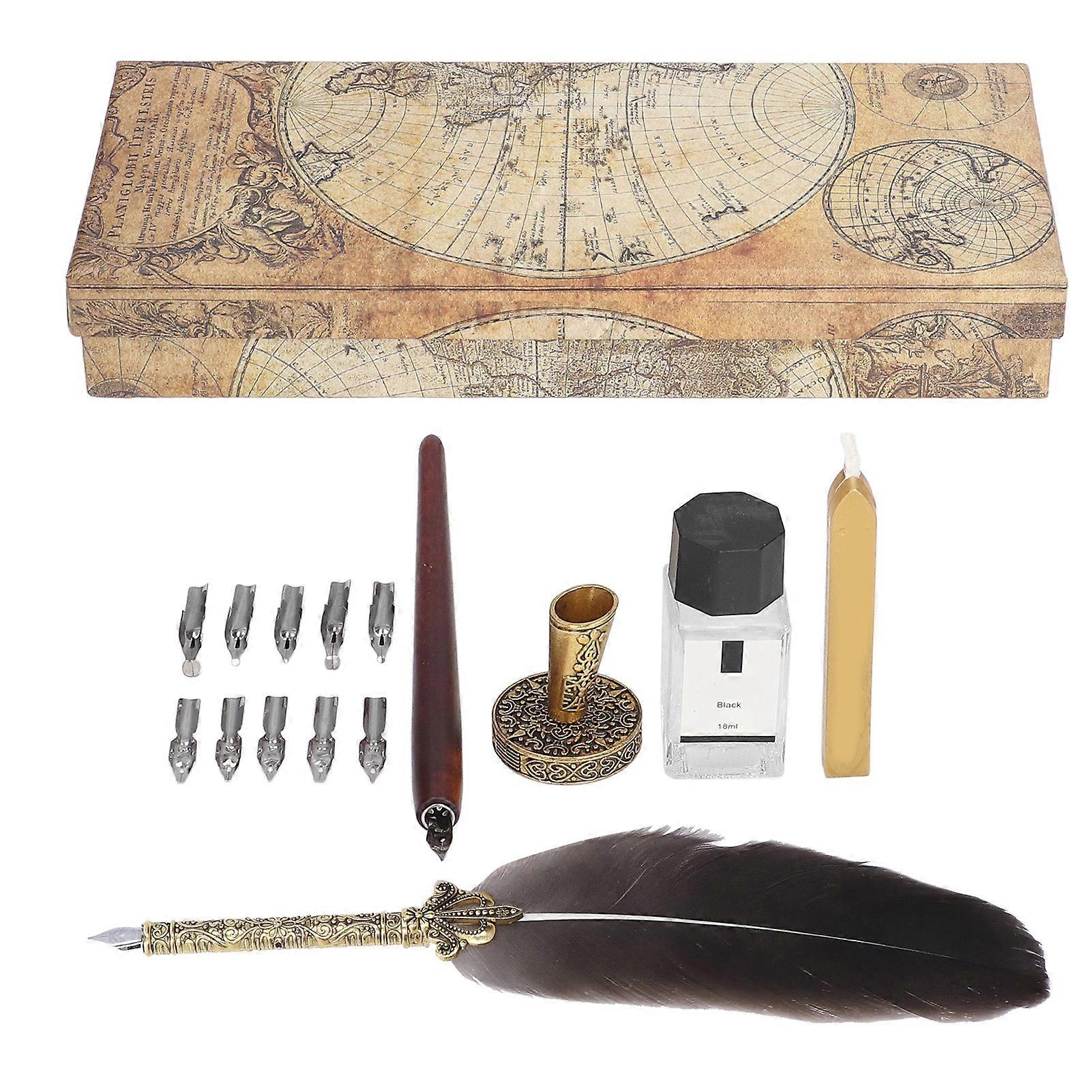 Feather Pen Fine Workmanship Exquisite Pattern Quaint Texture Comfortable Grip Caligraphy Pen