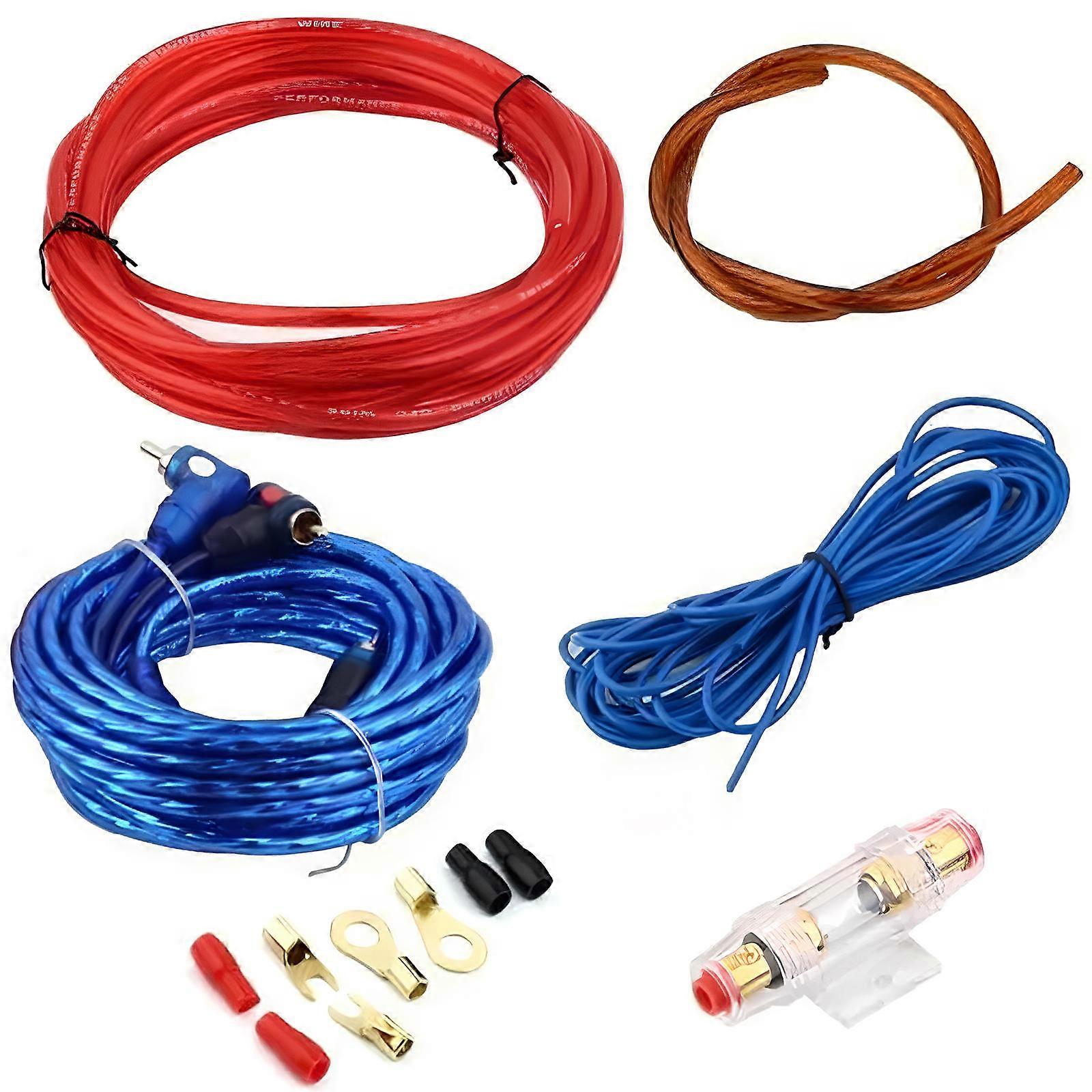 Amplifier Wiring Kit for Car Audio Subwoofer and Amp Installation with Metal PVC Core Cable for Stable Vehicle Sound System Upgrade