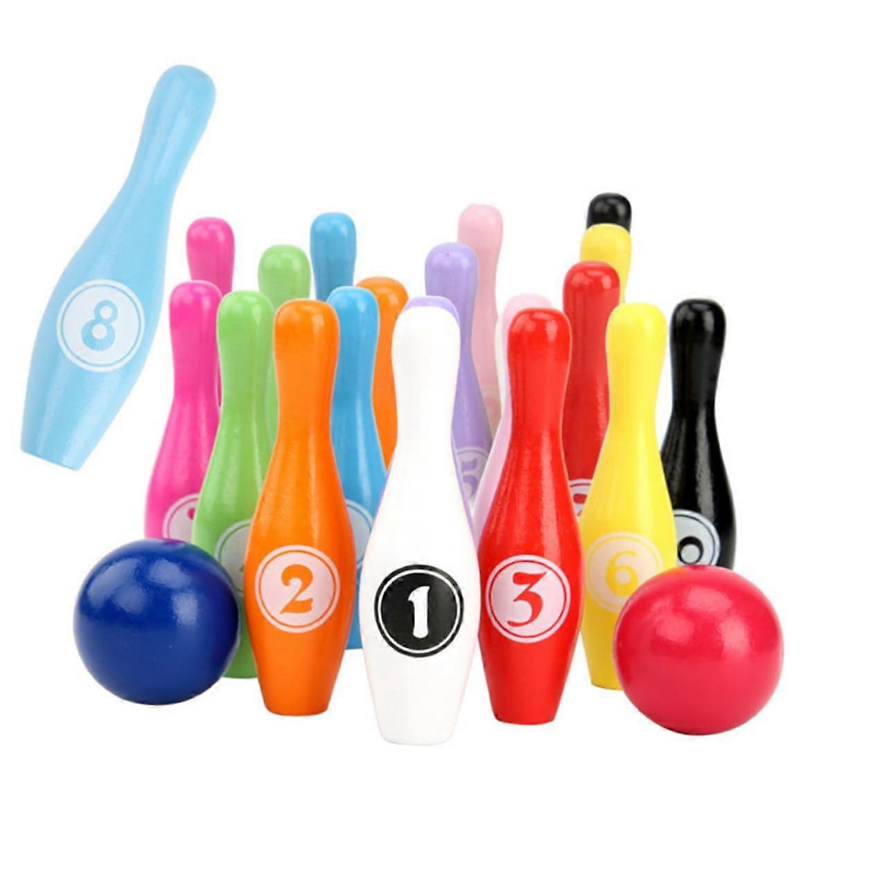 Outdoor Bowling Play Set for Children - Wooden Bowling Toy with Adjustable Balls, Parent-Child Bamboo Sports Activity