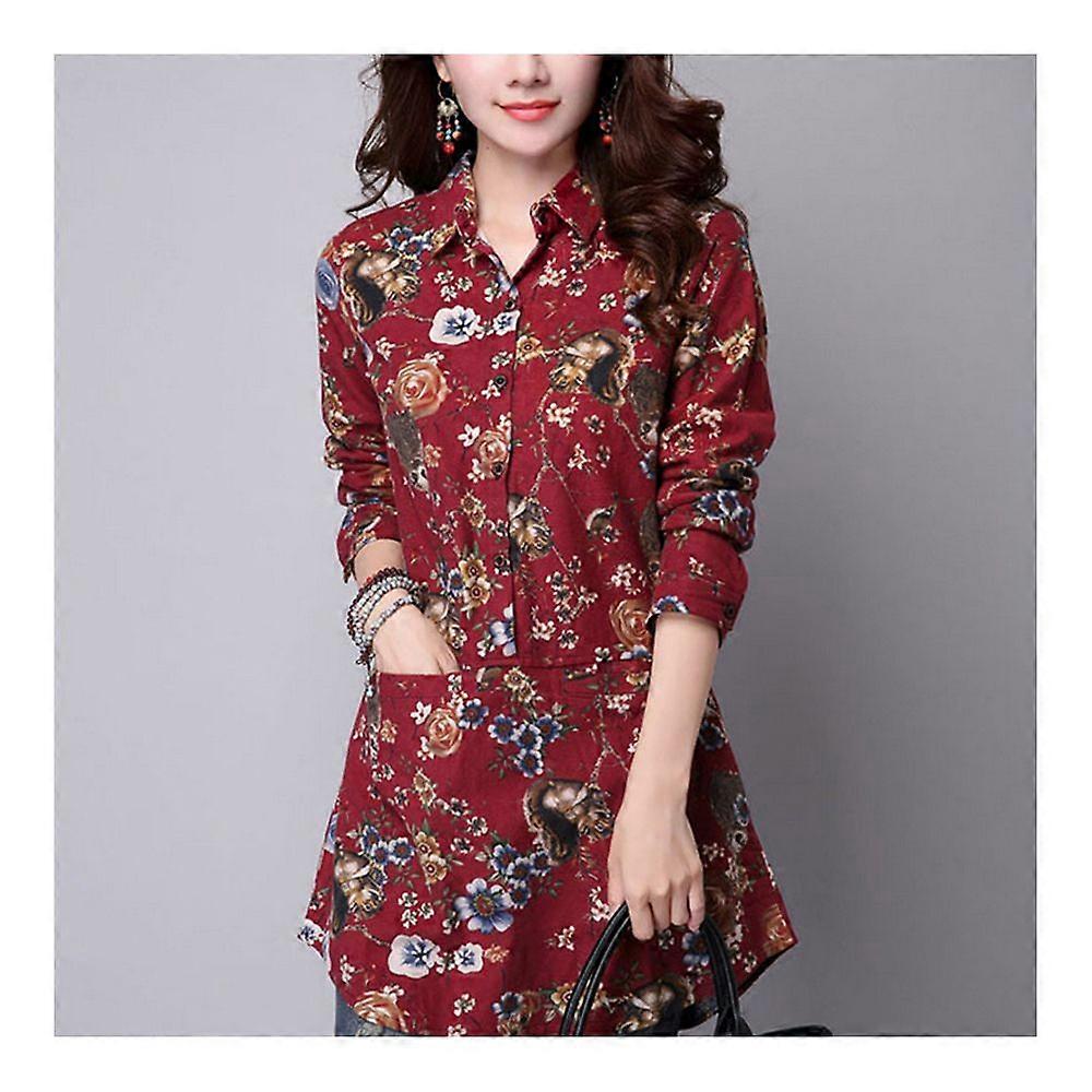 Plus Size Middle Long Loose Shirt