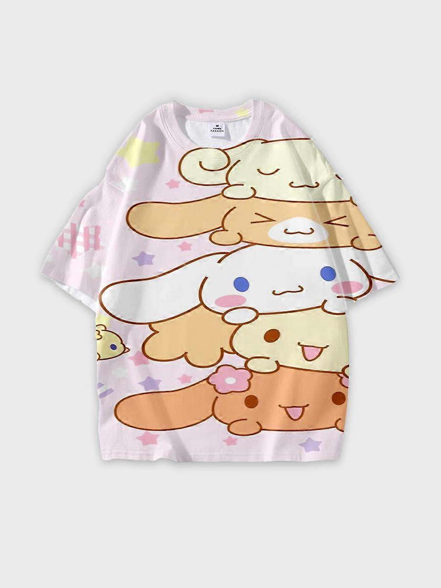 T-shirt round neck Pattern loose short sleeve JW1036