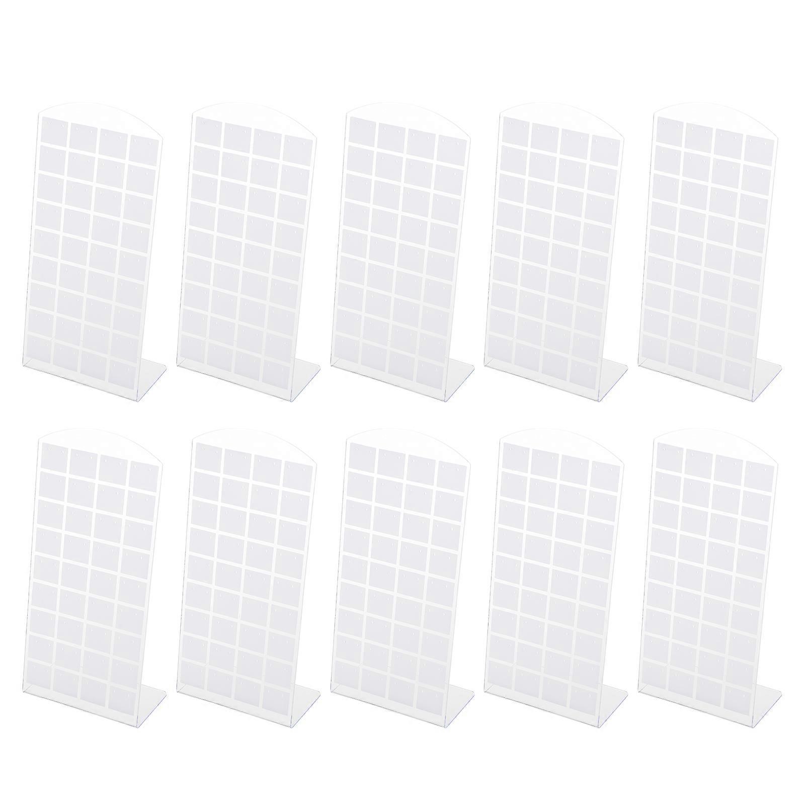 White Plastic Earring Organizer with Stable Design for Home Use 72holes Lshaped Shelf