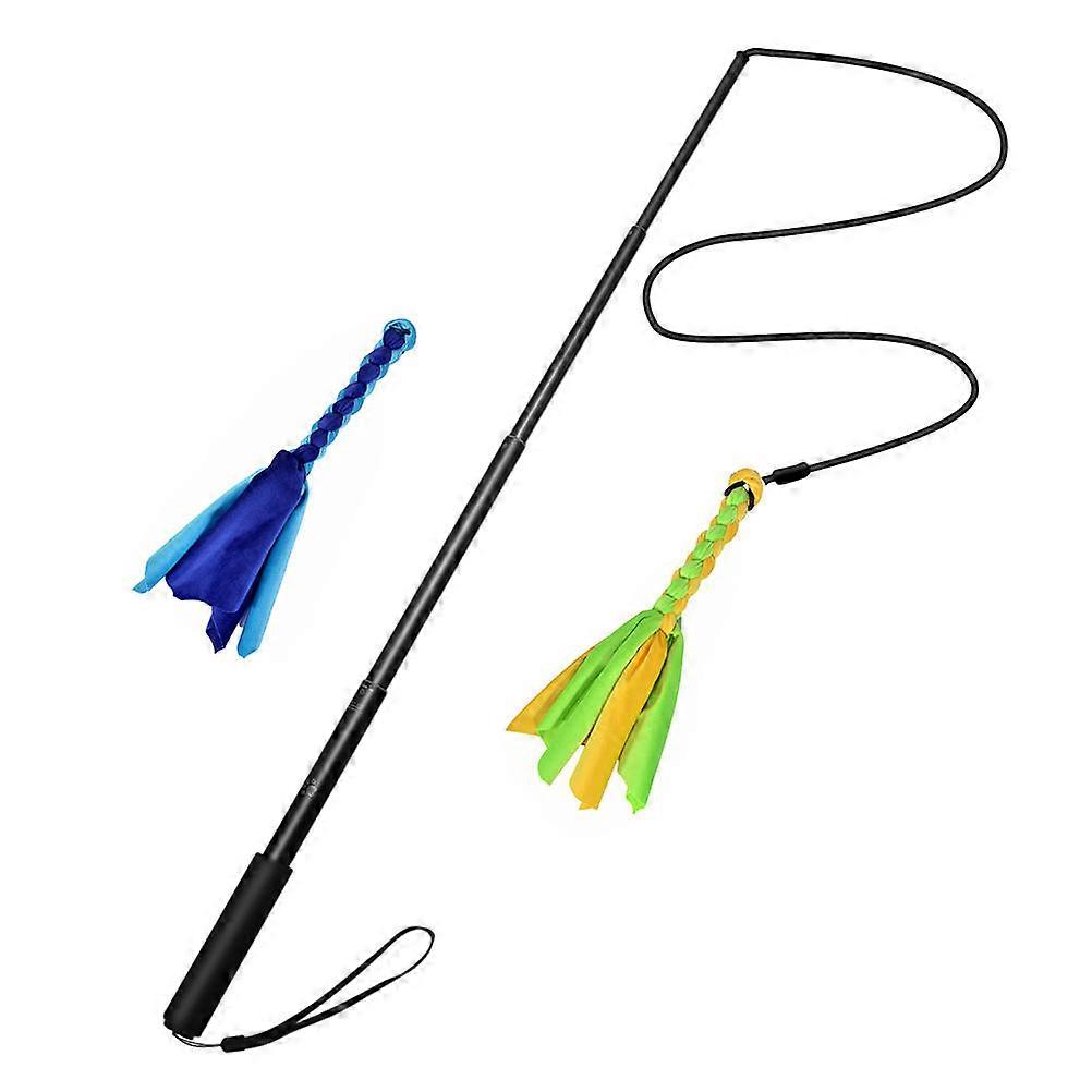 Telescopic Dog Teaser Stick with Elastic Rubber String   Durable Interactive Training Pole for Puppy Exercise, Obedience, and Intelligence Boosting