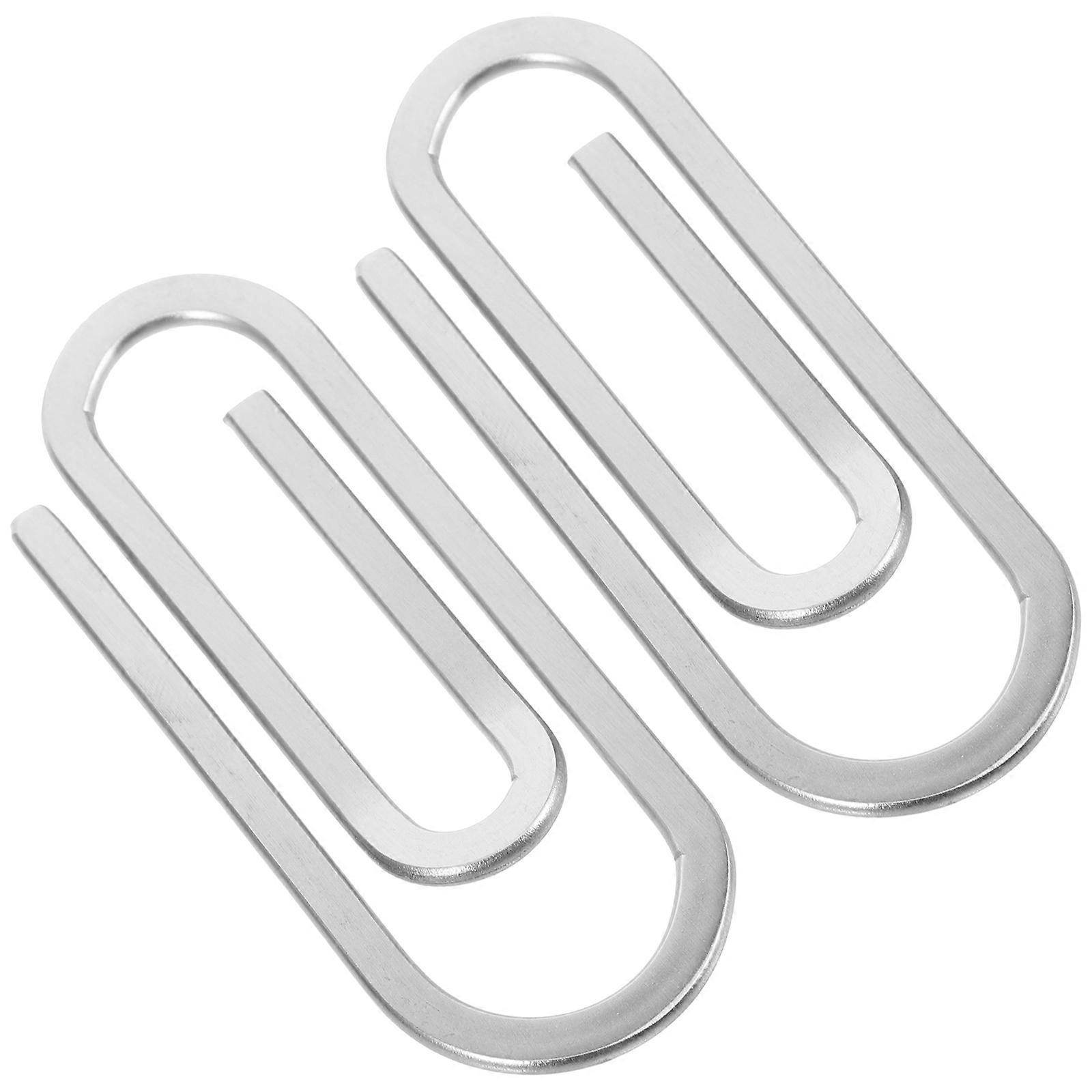 Metal Wallet Clip Silver 6.50X2.50X0.20CM Holds Wallet Alternative 2Pcs