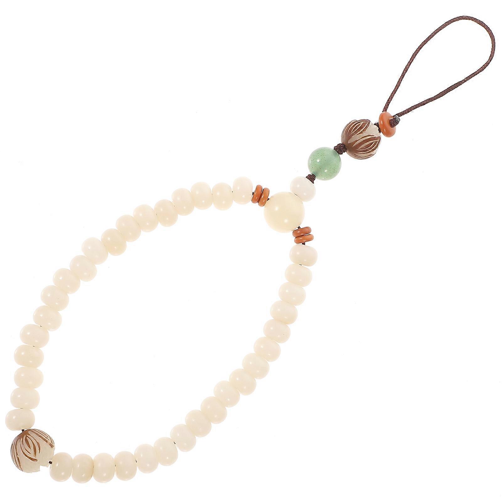 Beaded Phone Wrist Strap Retro Chinese Style Stone Rope For Biking Jogging 1Pcs