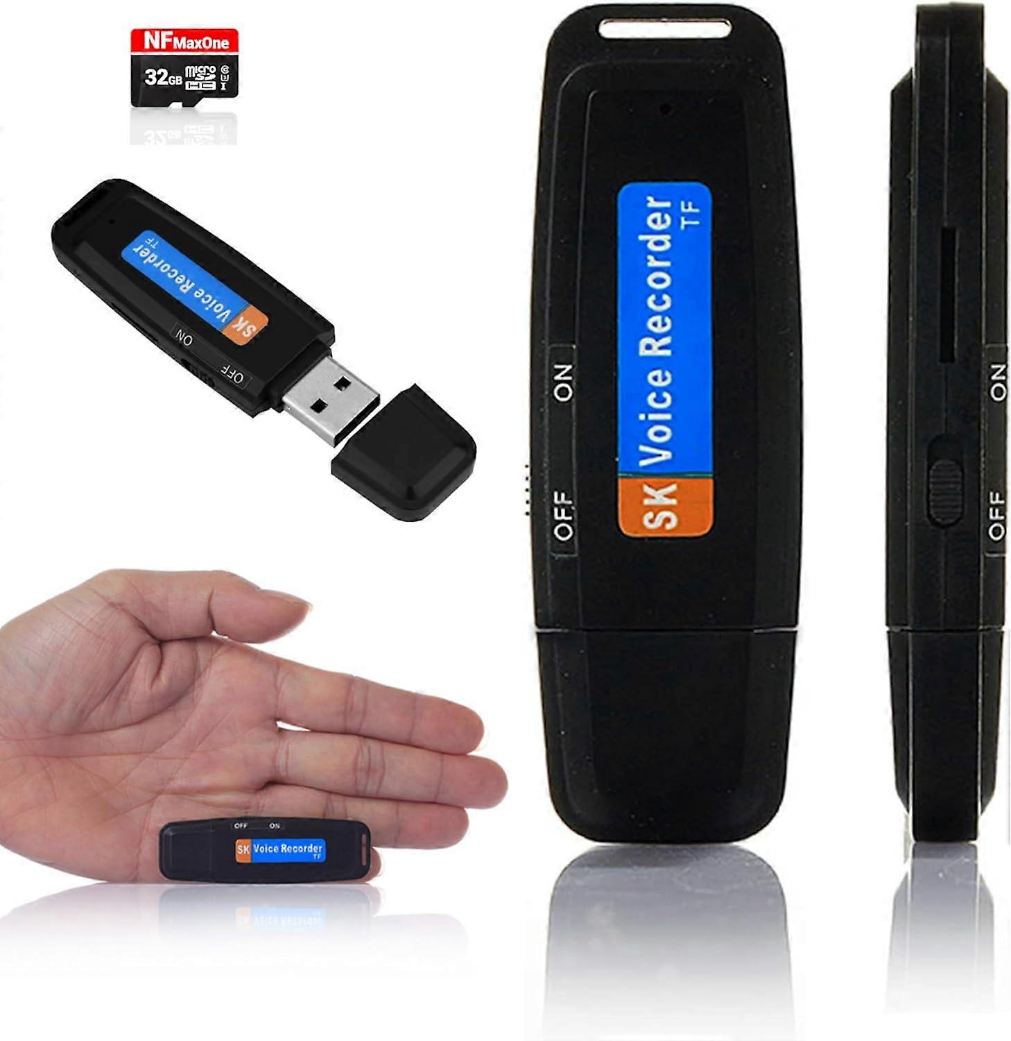 USB Digital Voice Recorder - Mini Portable Voice Recorder 32GB | Ideal Audio Recorder for Meetings Lectures Interviews