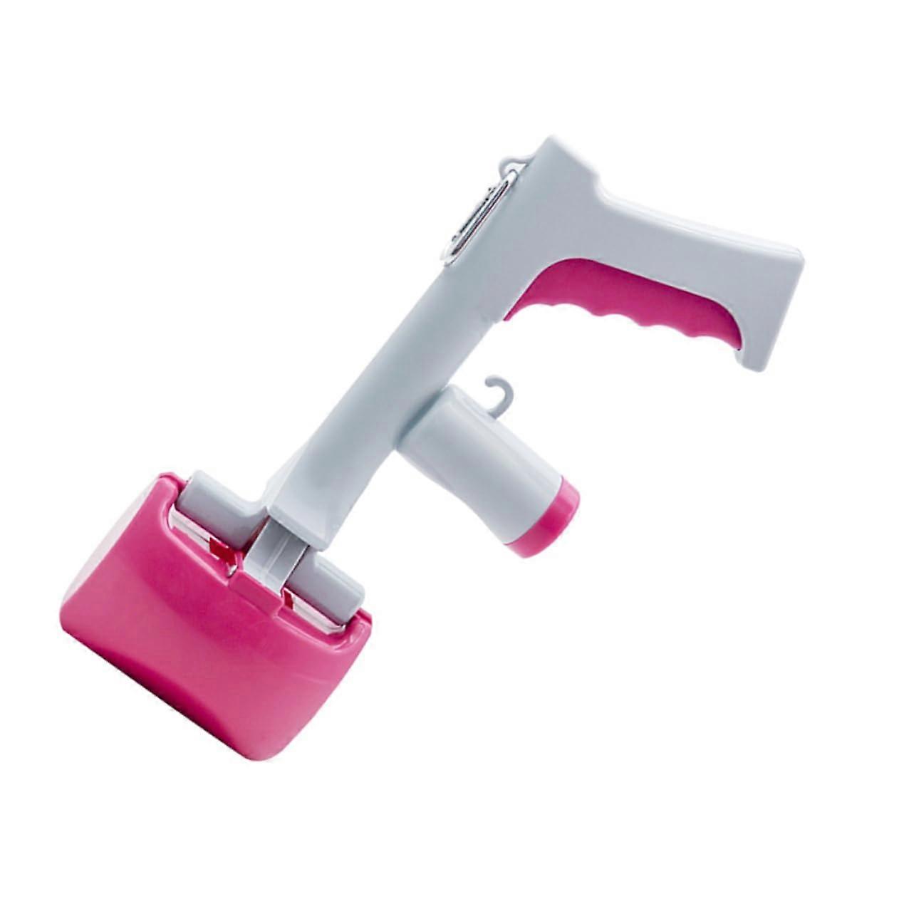 Pet Poop Scoop With Long Handle, Portable Pooper Scooper for Easy Outdoor Waste Cleanup, Durable Ergonomic Design for Dogs and Cats, Rosy