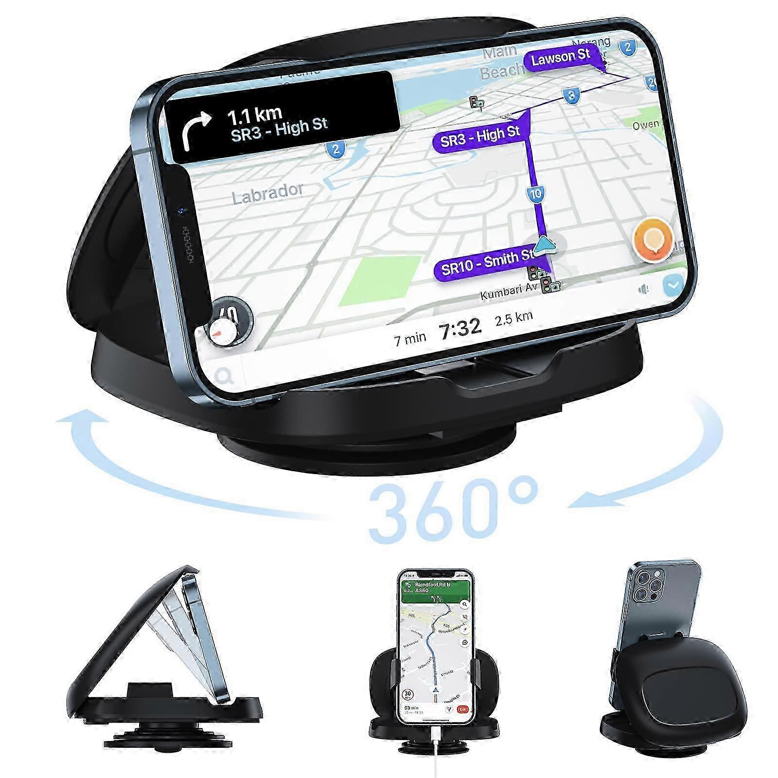 2025 Cell Phone Holder for Car, Vertical Horizontal Phone Car Mount with 360° Rotate Dashboard Cradle