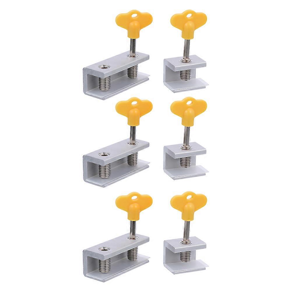 Security Lock for Window Use Adjustable Safety Door Lock Made of Aluminum Alloy Light Grey Fits Most Sliding Windows 6pcs