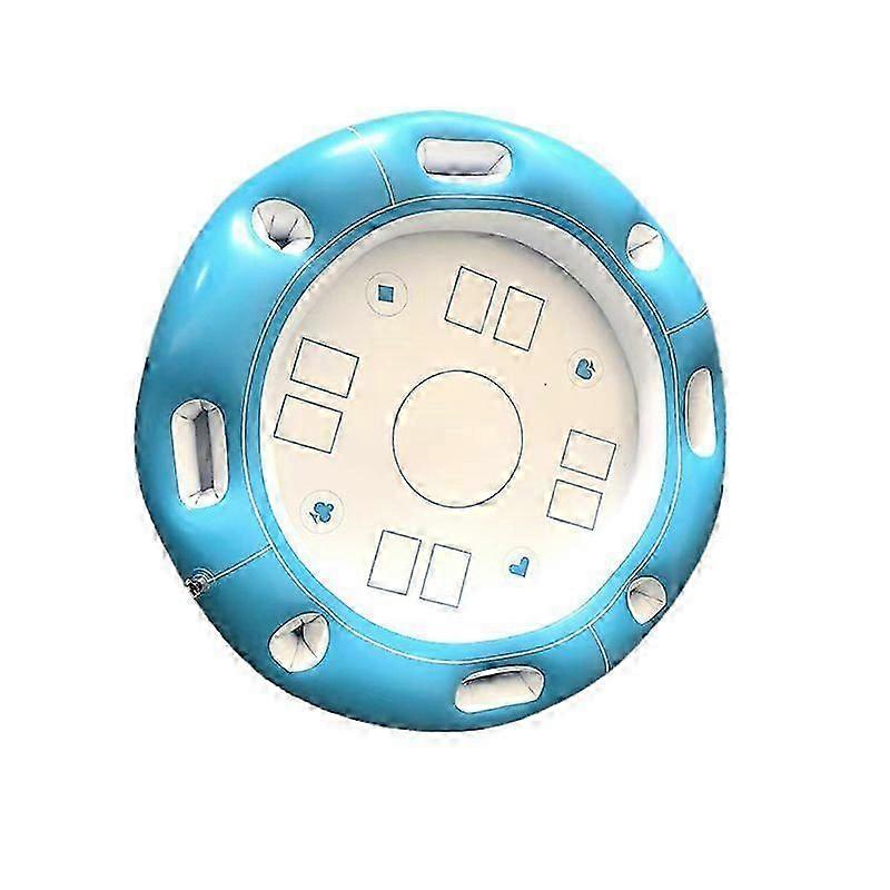 Circular Floating Pool Game Table - Spacious Inflatable Board Game Table with Waterproof Poker Cards, Fun Summer Pool Passage
