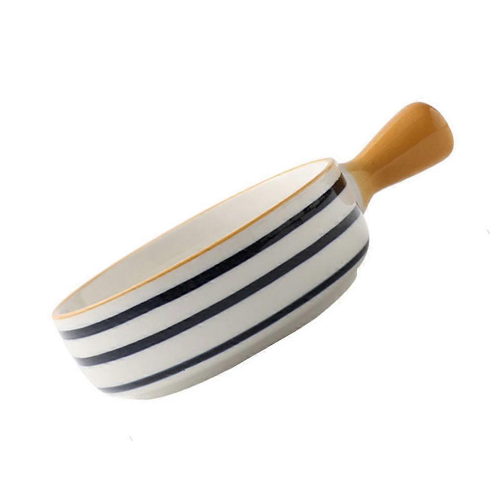 Ceramic Baking Bowl Multiuse with Handle for Daily Baking 21.30X16.00X5.50CM Round Shape 1Pack