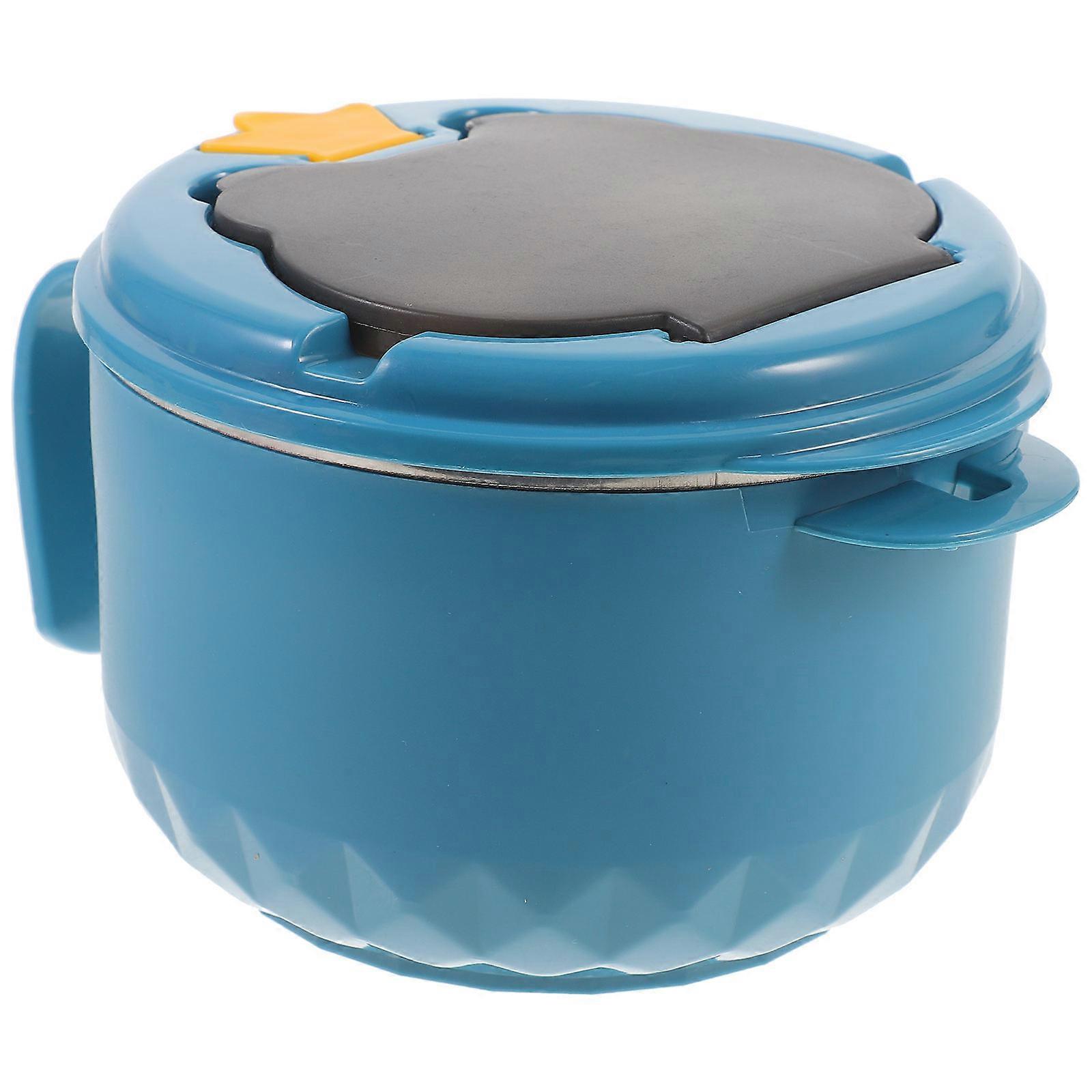 Portable Soup Container Instant Noodle Cup With Handle For Hiking And Picnic Blue 15X15CM 1Pack