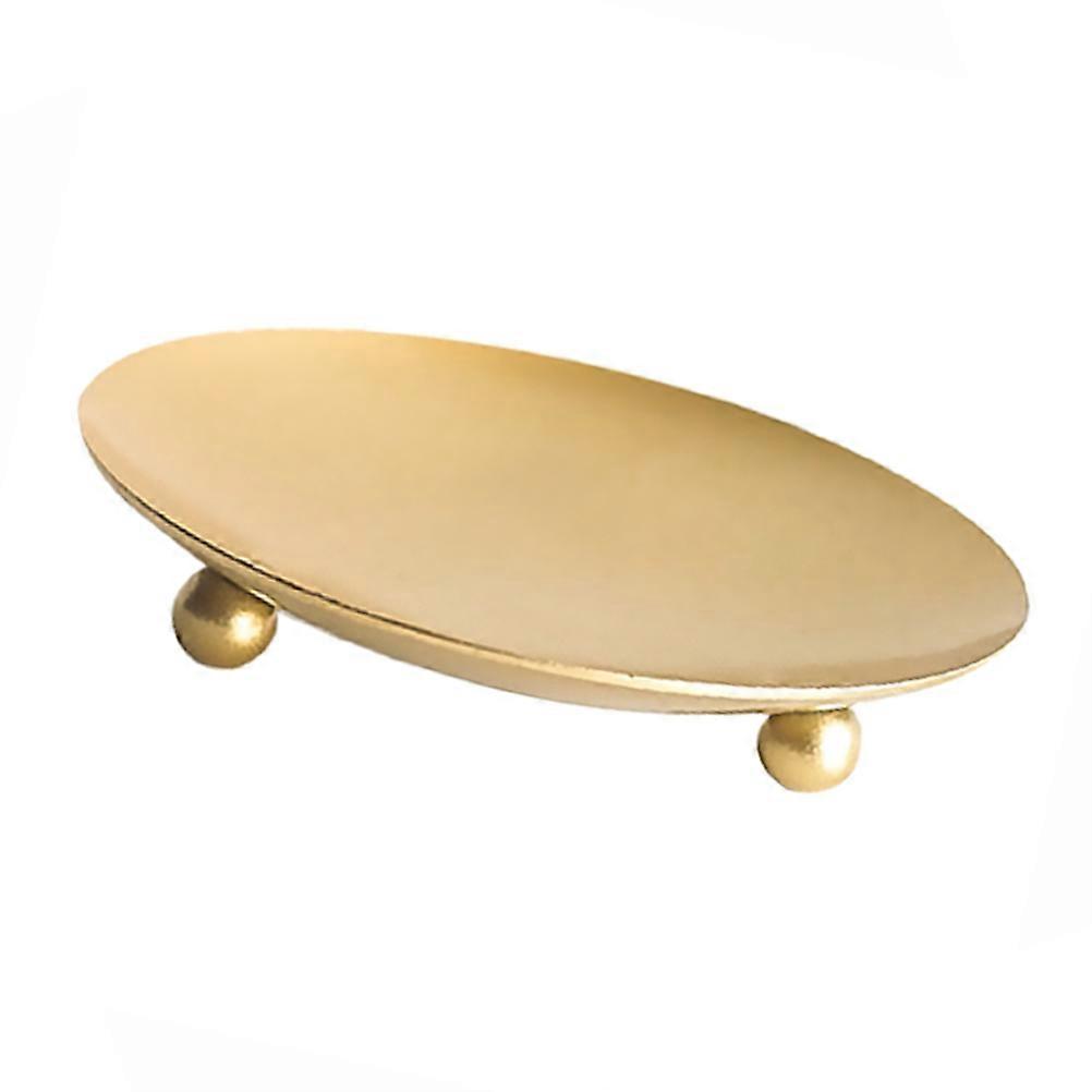 Golden Iron Display Tray for Storage with Round Beads Bottom and High Temperature Resistance 1Pc