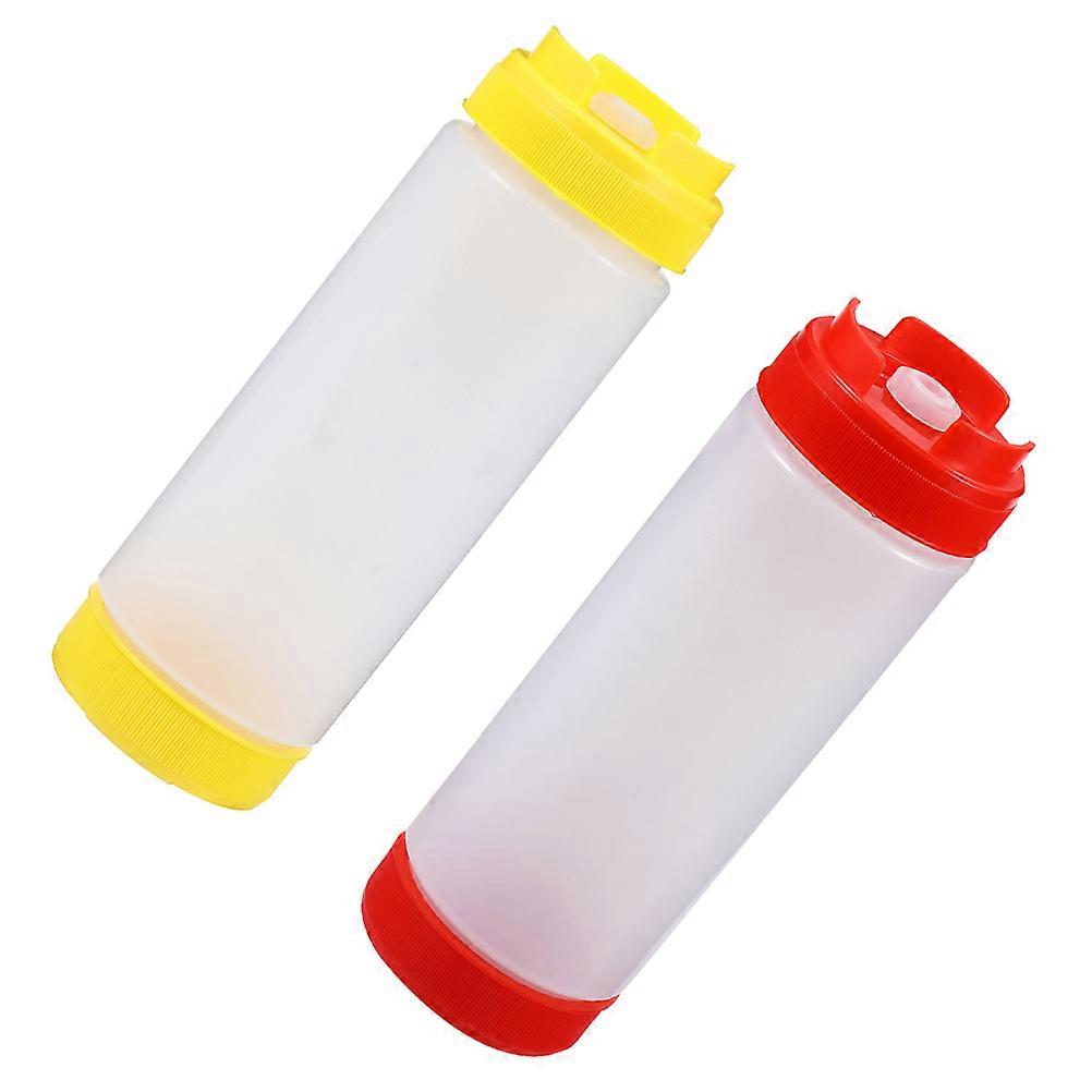 Condiment Bottles for Storage 2pcs Assorted Color Lightweight Portable Sauce Dispenser 2