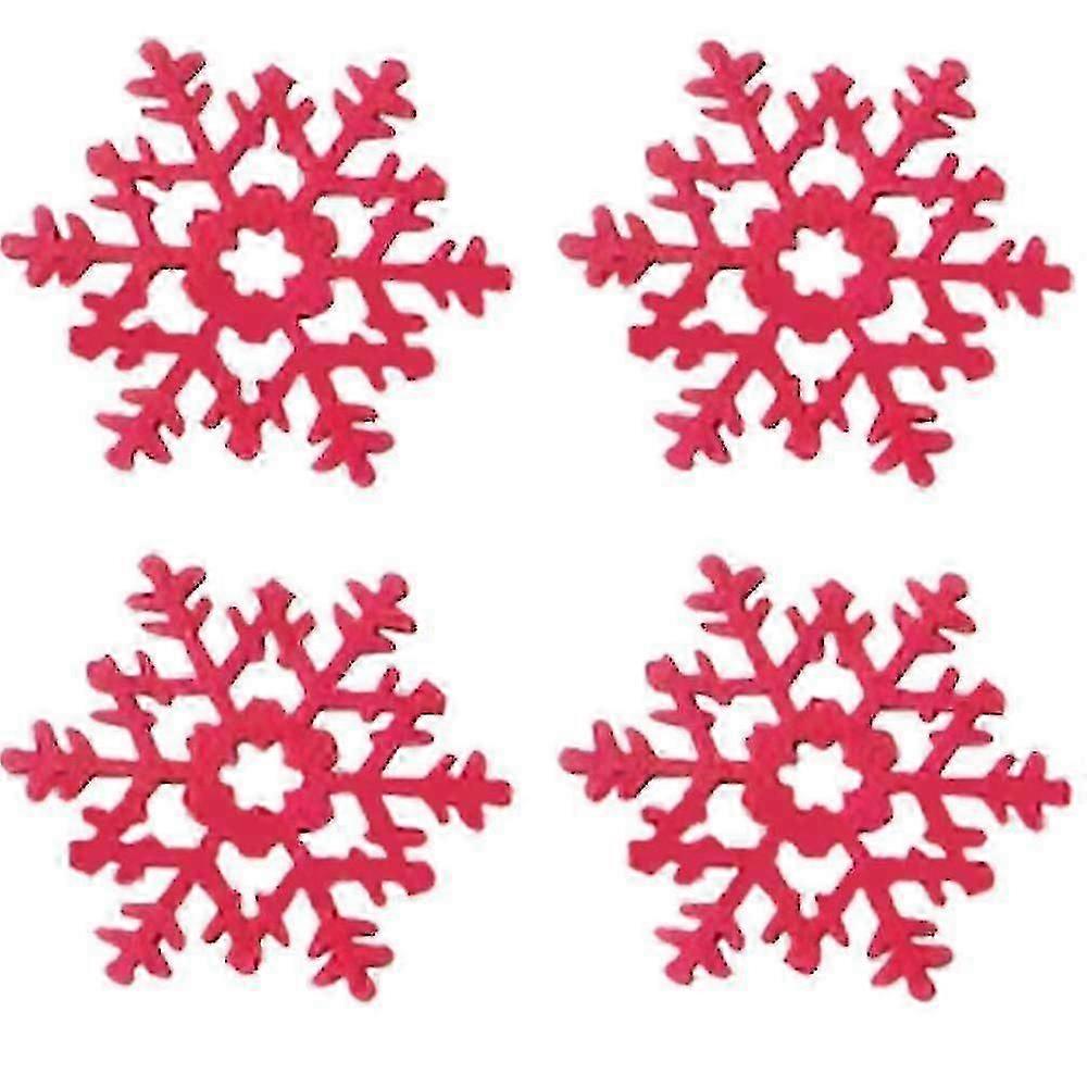 ワインティーコーヒー用クリスマススノーフレークフェルトコースター(スタイル8A)