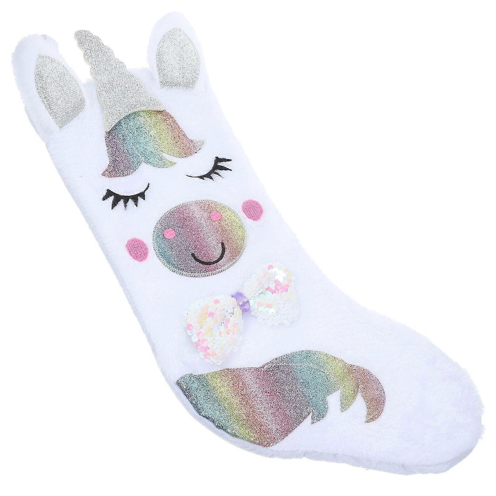 Versatile Candy Bag Christmas Stocking Sock-Shaped Christmas Party 43x26cm Hanging Decoration 1Set