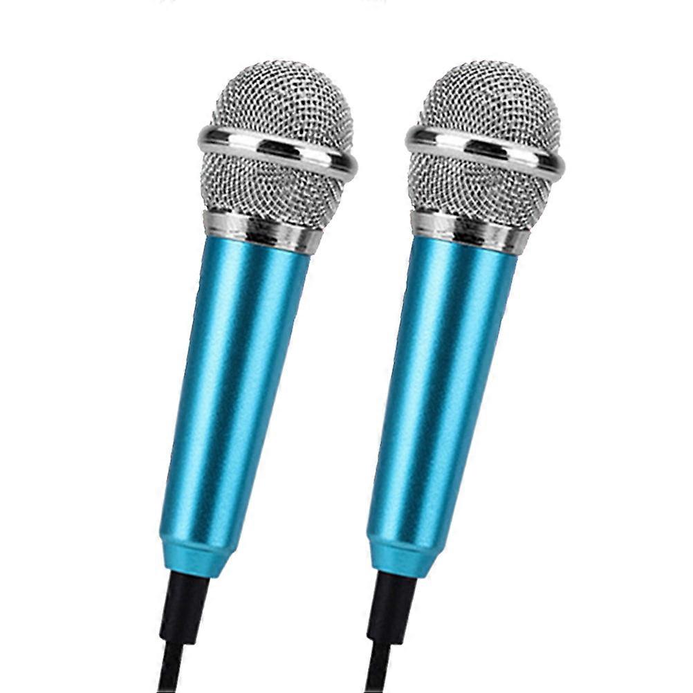 Handheld Singing Mic Metal Mini Microphone Karaoke Enthusiasts Song Recording 2Pcs
