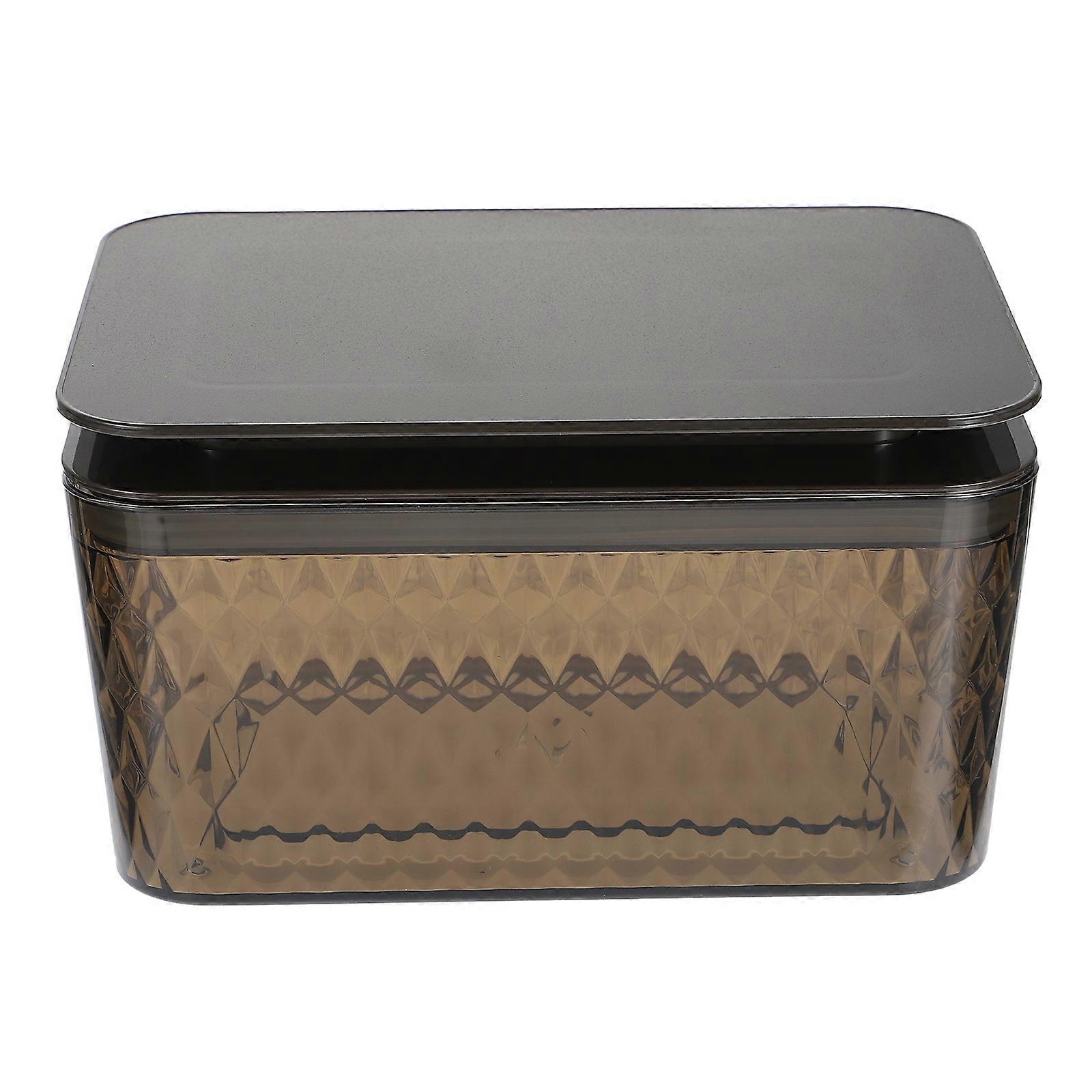 Brown Decorative Tissue Box with Lid for Home Office Use Made of Material 1pc