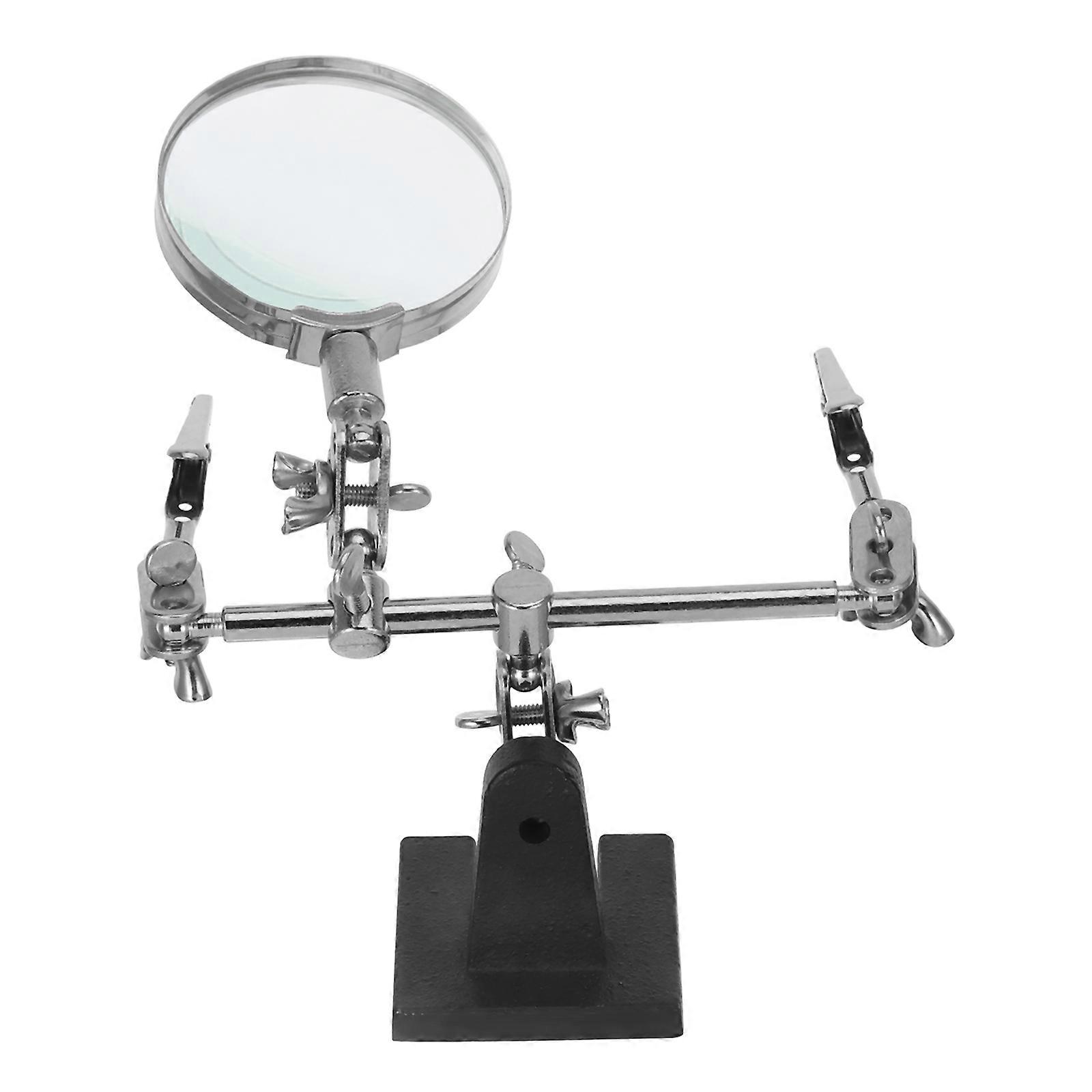 Helping Hands Tool Soldering Station With Magnifying Glass For Workshop Use Glass Material 5.9X5.1X3.9in 1Pcs
