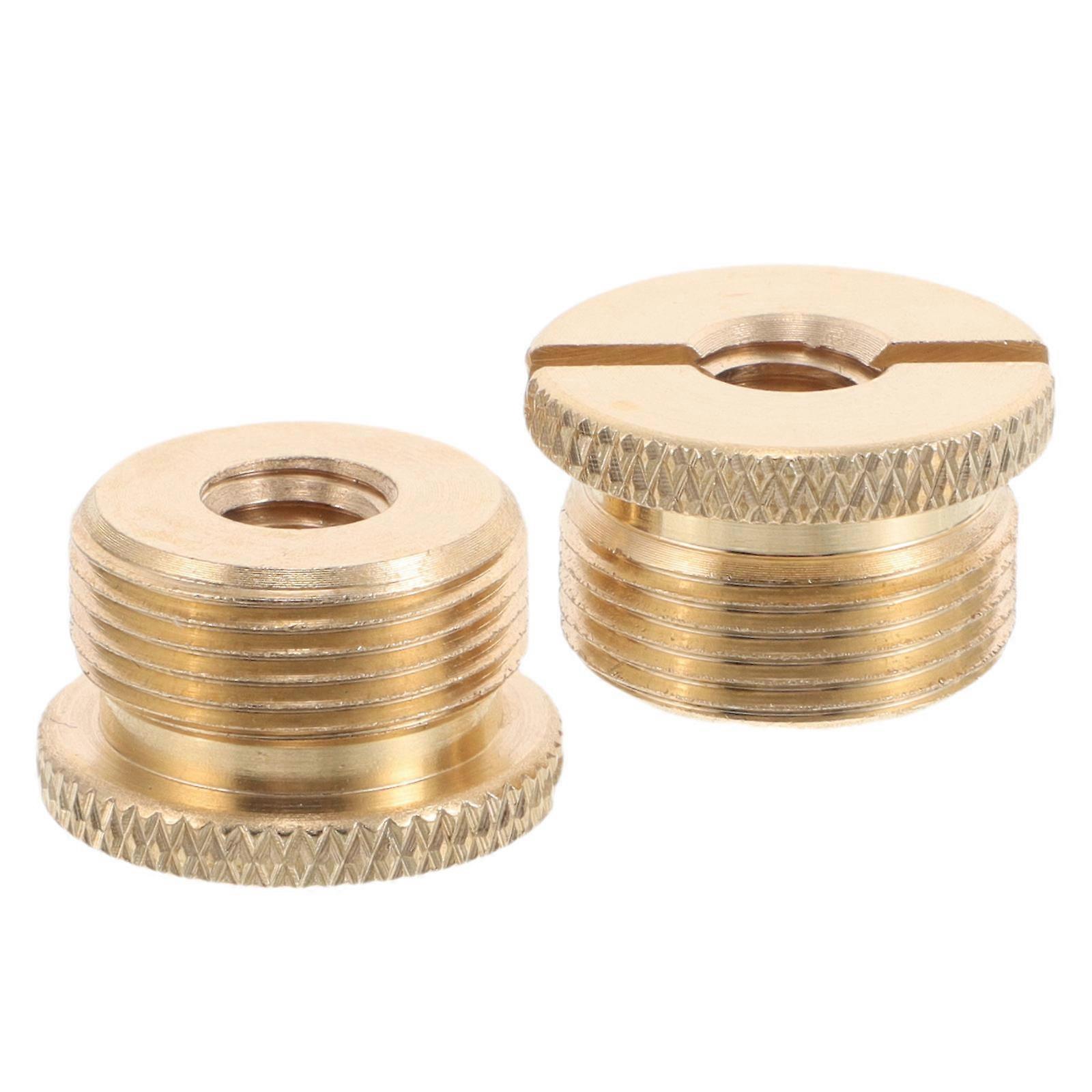 Threaded Mic Adapter Recording Studio Mic Stand Connection Golden 1.80X1.80X1.00CM Angle Adjustment 2Pcs