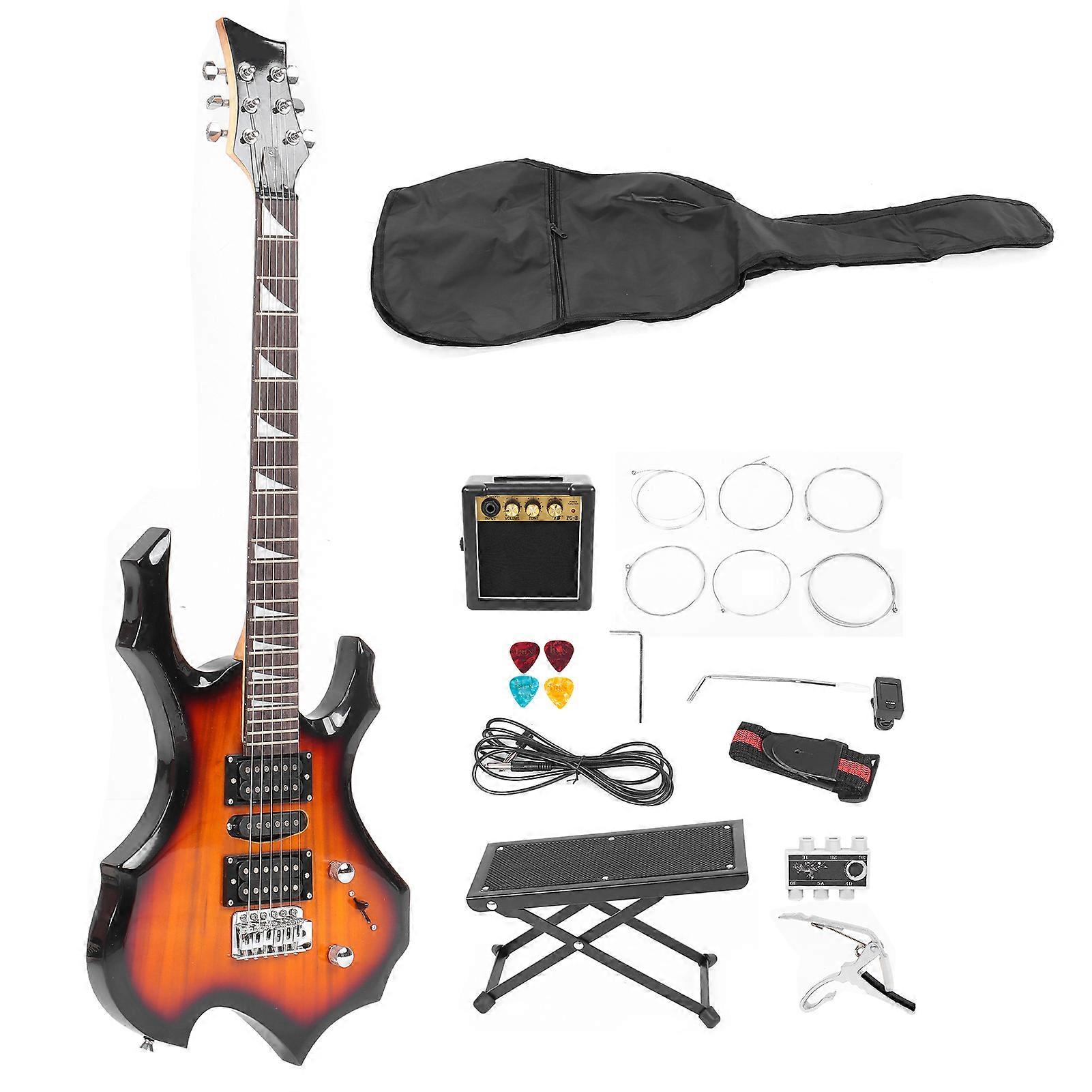 Electric Guitar Kit All in 1 Full Set Accessory Tuner Pick Strap Strings Pedal Bag Box 37.5in