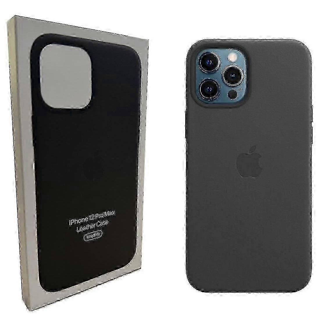 Genuine Apple iPhone 12 Pro Max Leather Case with MagSafe (Midnight Black)