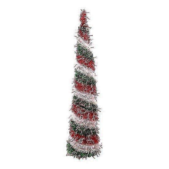 Collapsible Pencil Christmas Tree with Sequin Tinsel - Reusable Skinny Xmas Tree for Small Spaces, Home, Office & Shops