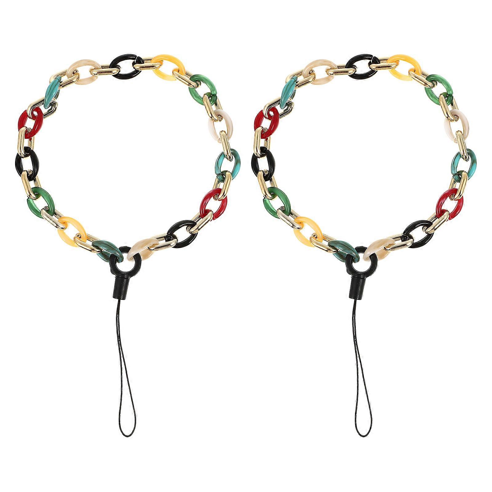 Unique Phone Hanging Chain 2Pcs Acrylic Anti-Lost Accessory For Everyday Use 21X1X0.5CM