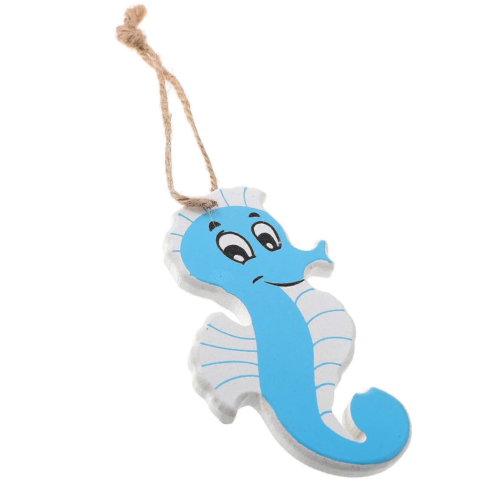 موضوع المحيط ديكور الحمام خشبي حصان البحر معلقة الديكورات على طراز البحر الأبيض المتوسط ديكور المنزل 1 مجموعة