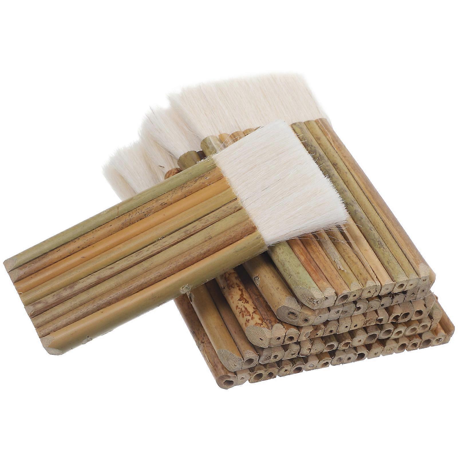 Assorted Color Sheep Hair Paint Brush Set for Painting and Crafts with Wooden Handle 6pcs