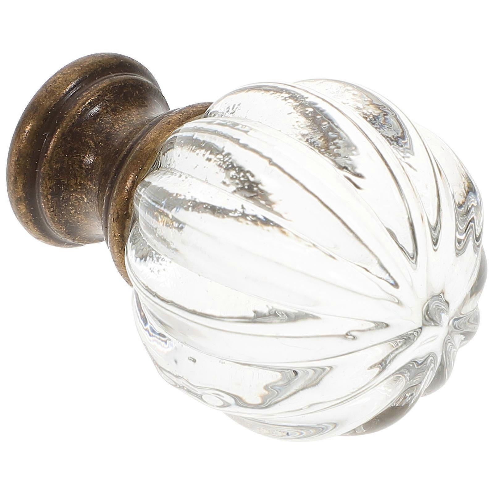 Glass and Copper Lamp Finial Caps with Tapped Design for Standard Table Lamps Transparent