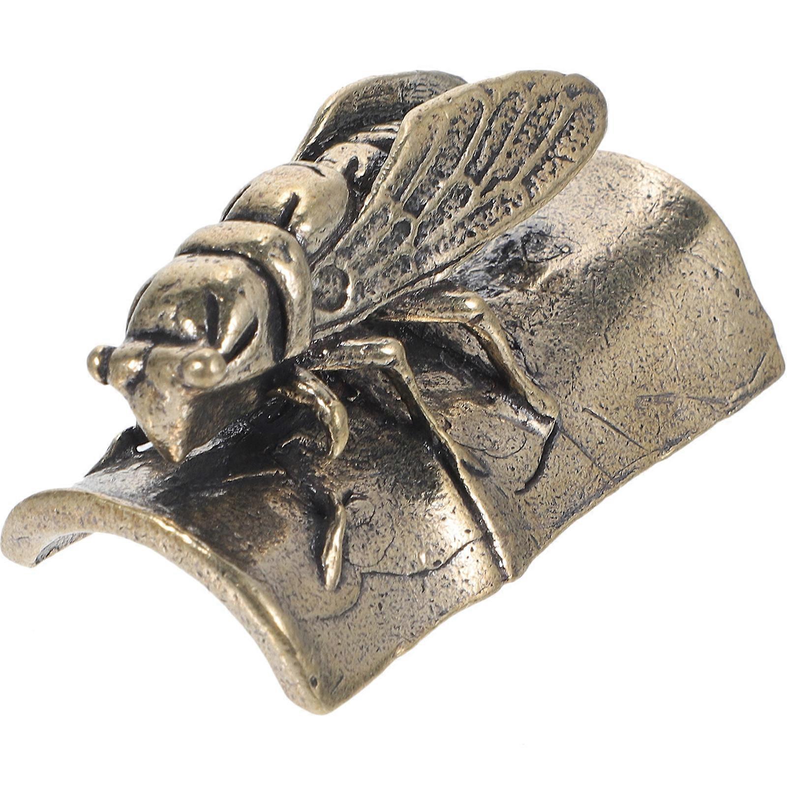Durable Brass Cicadas Figurines for Decoration Dark Green Color Ensures Use 2.5x1.8 Inches