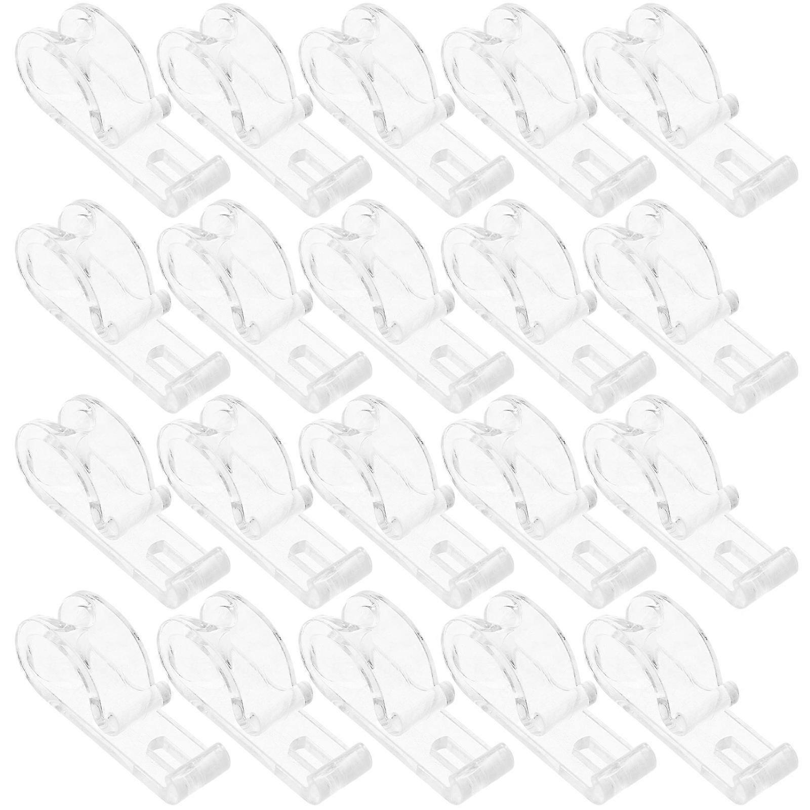 30pcs Transparent Roller Blind Hooks Cord Retainers Lightweight for Curtains Shades Chains Compatible with Roller & Roman Blinds