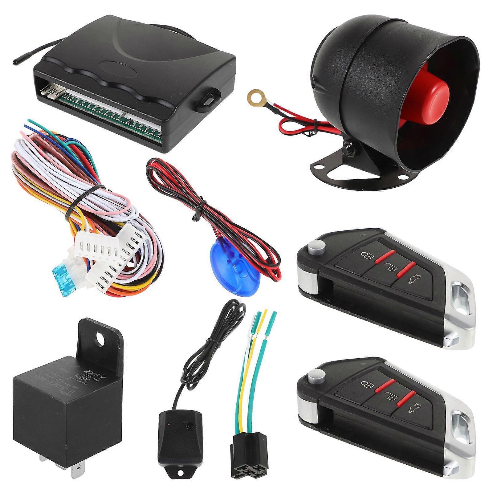 1 Set Car Alarm Security System Universal Car Remote Starter Central Locking Anti-Theft System Easy Installation Car Alarm for Enhanced Vehicle Securi