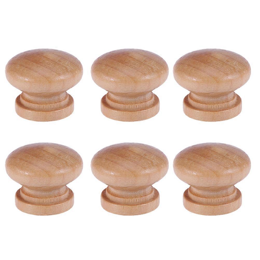 Single Hole Round Wooden Handle Furniture Drawer Handle Mushroom Shape Cabinet Hardware Light Brown 2.4X2.2cm For Home Decoration 30Pcs