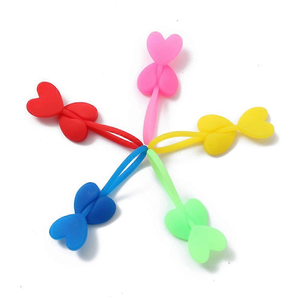 Colorful Silicone Ties 5pcs Reusable Food Sealing Clips for Keeping Food Fresh and Organizing Spaces