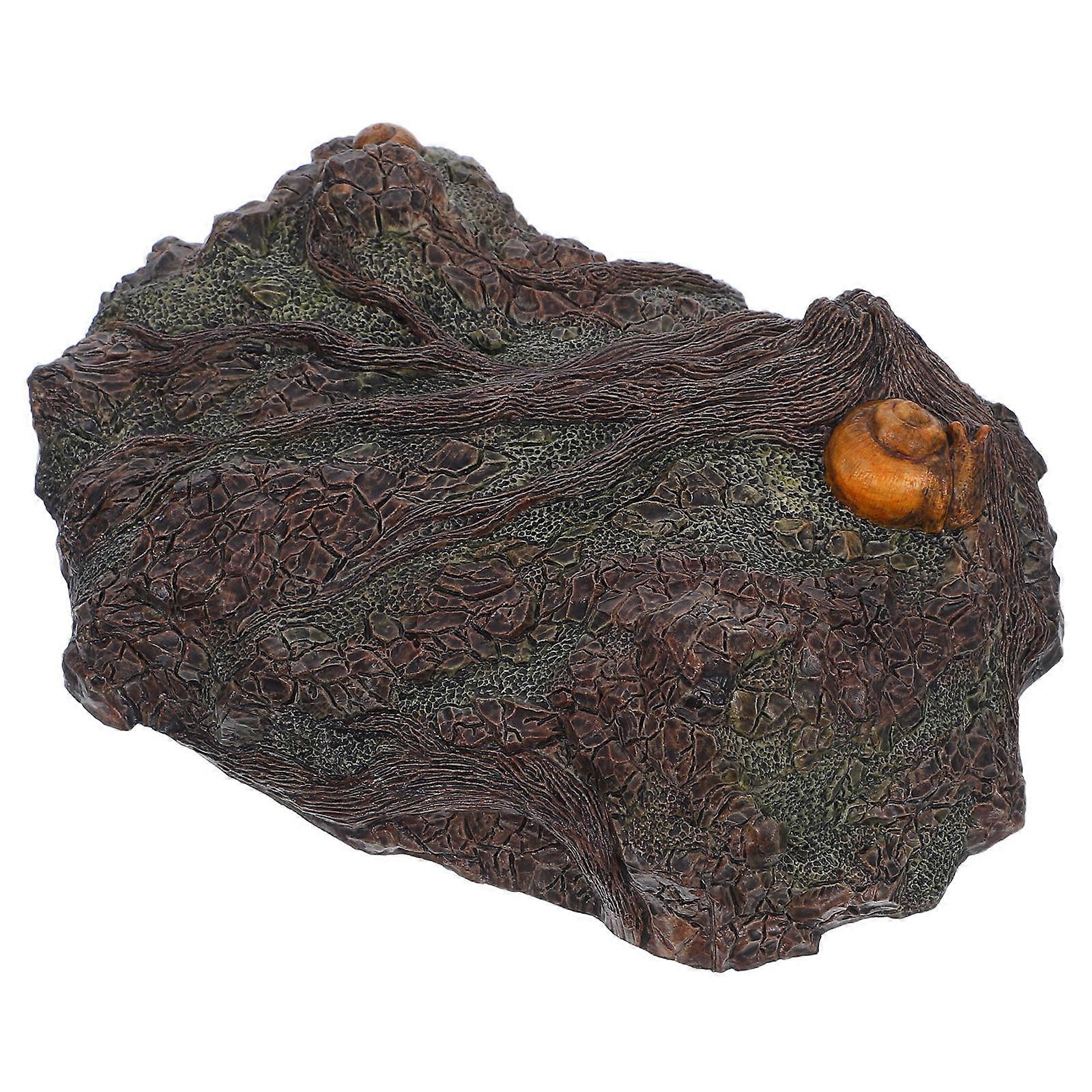 Lifelike Artificial Tree Stump with Realistic Tree Root Platform – Durable Stone Rock Statue for Fairy Garden, Train Railway, Micro Landscape & Sand