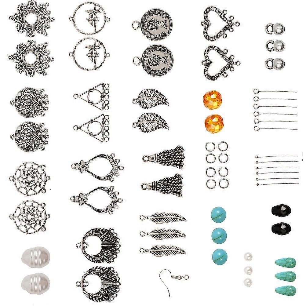 Dangle Earring Making Supplies 1 Set of 309Pcs Retro DIY Earrings Kit Designed for Women Crafting and Gift Giving Assorted Color