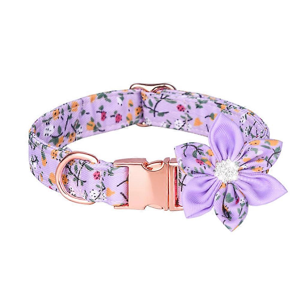 Dog Collar Adjustable For Puppy Daily Wear Violet 1Set Lightweight Design