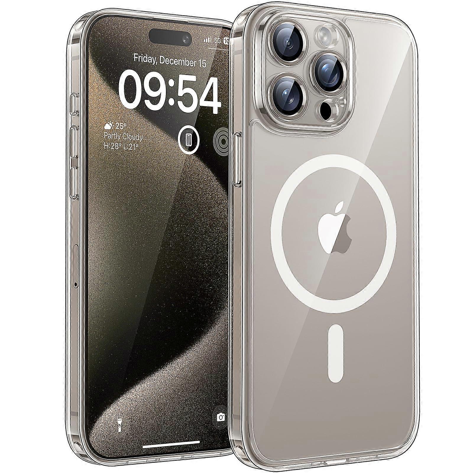 Case for iPhone 15 Pro Max MagSafe Compatible, Shockproof Transparent Cover with Full Camera Protection, Scratch-Resistant Design