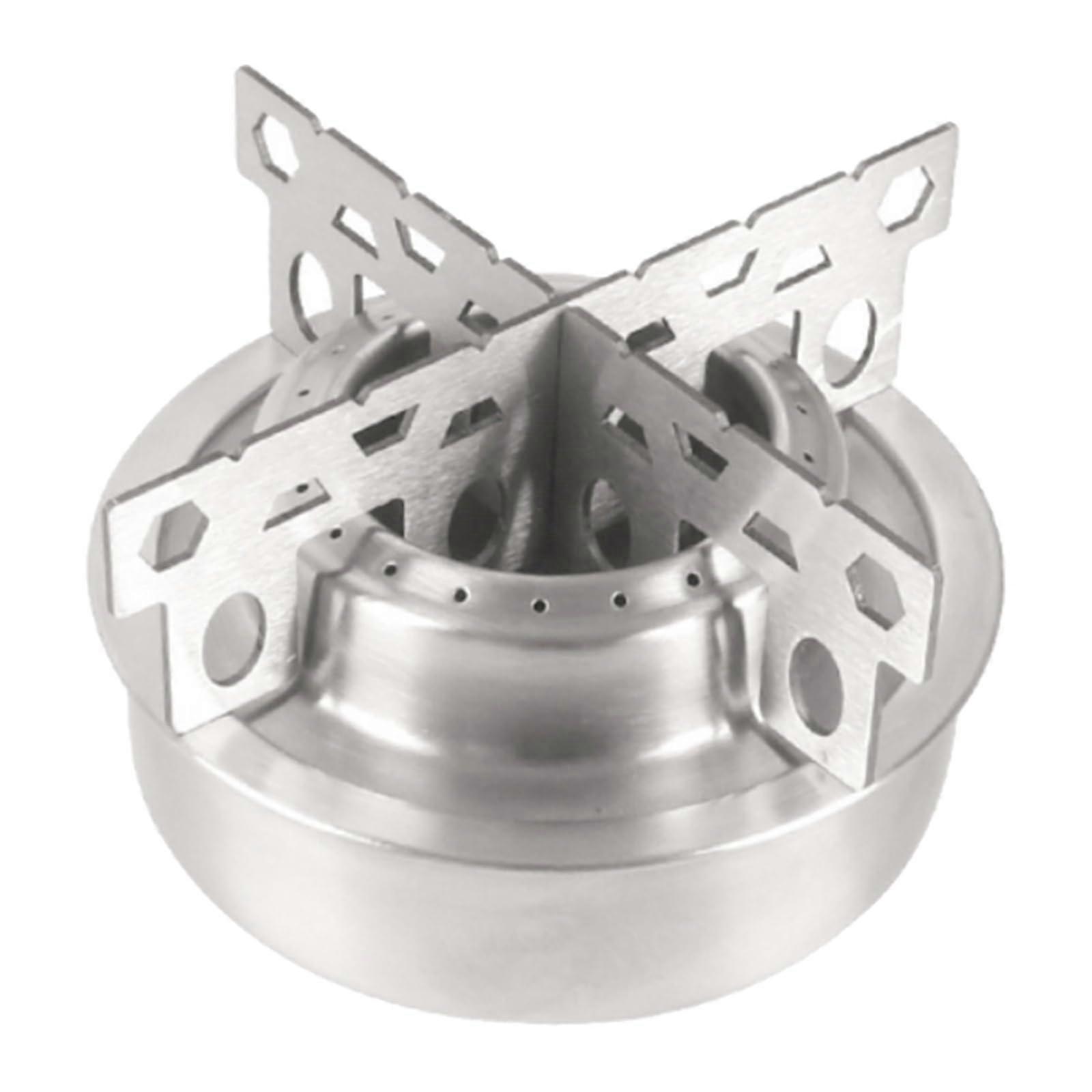 Portable outdoor stove with lid for stand, suitable for camping, backpacking, hiking, and burning.