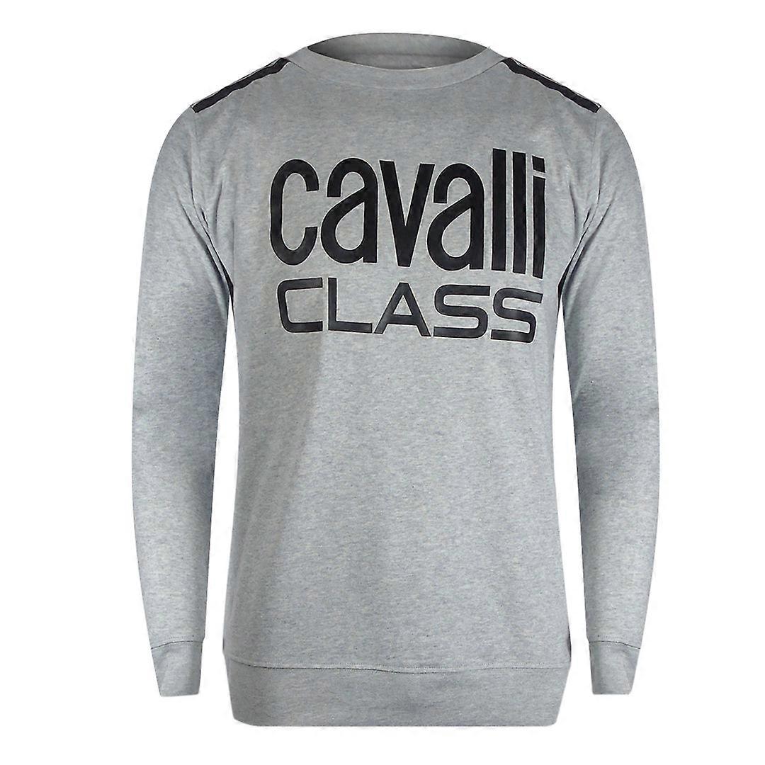 Cavalli Class Taped Shoulders Grey Sweatshirt