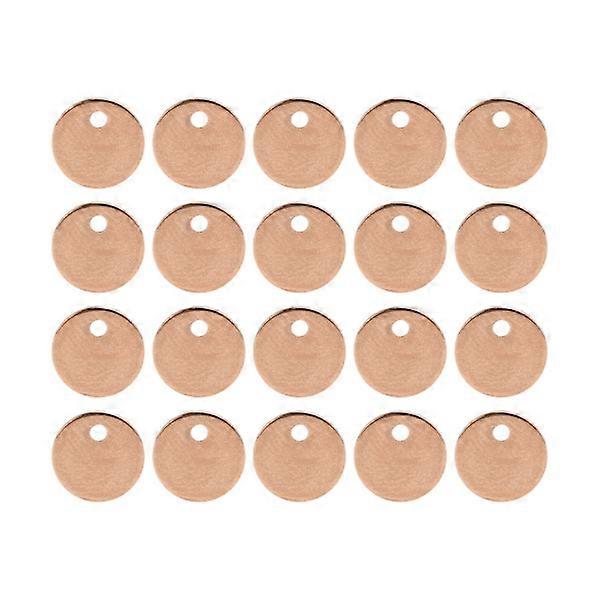 20 pcs DIY Round Stainless Steel Pendants with Hole Jewelry Making Accessories Rose Gold 8 mm
