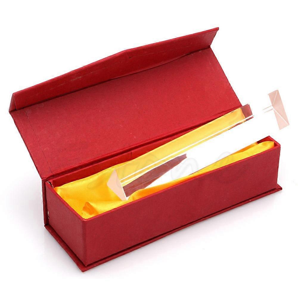 OOTDTY 6" Optical Glass Triple Triangular Prism Teaching Physics Light Spectrum 15cm