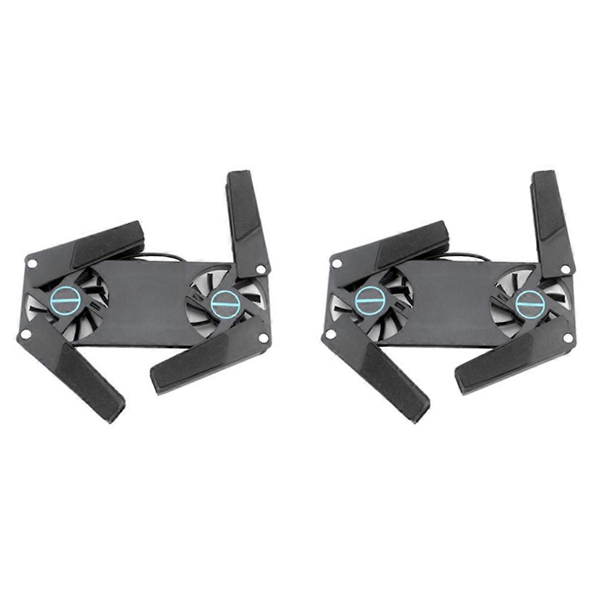 2X Computer Cooling Pad,Portable Notebook Radiator Foldable Dual Fan Cooling Pad Computer Notebook C