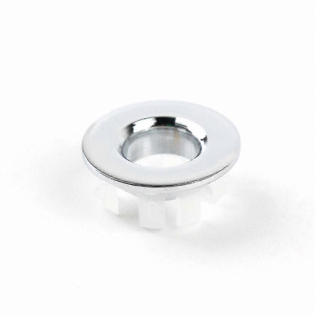 2-Pack Round Overflow Ring Cover for Bathroom Sink Hole Insert Chrome Finish