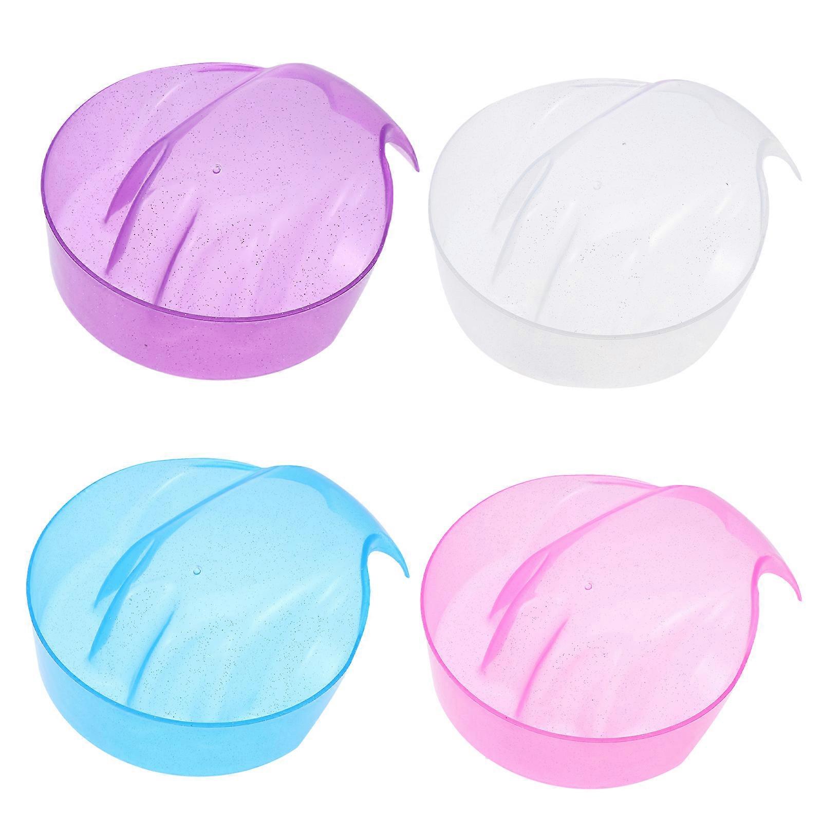 Nail Removal Bowls 4Pcs Assorted Color Durable PP Material for Manicure Use