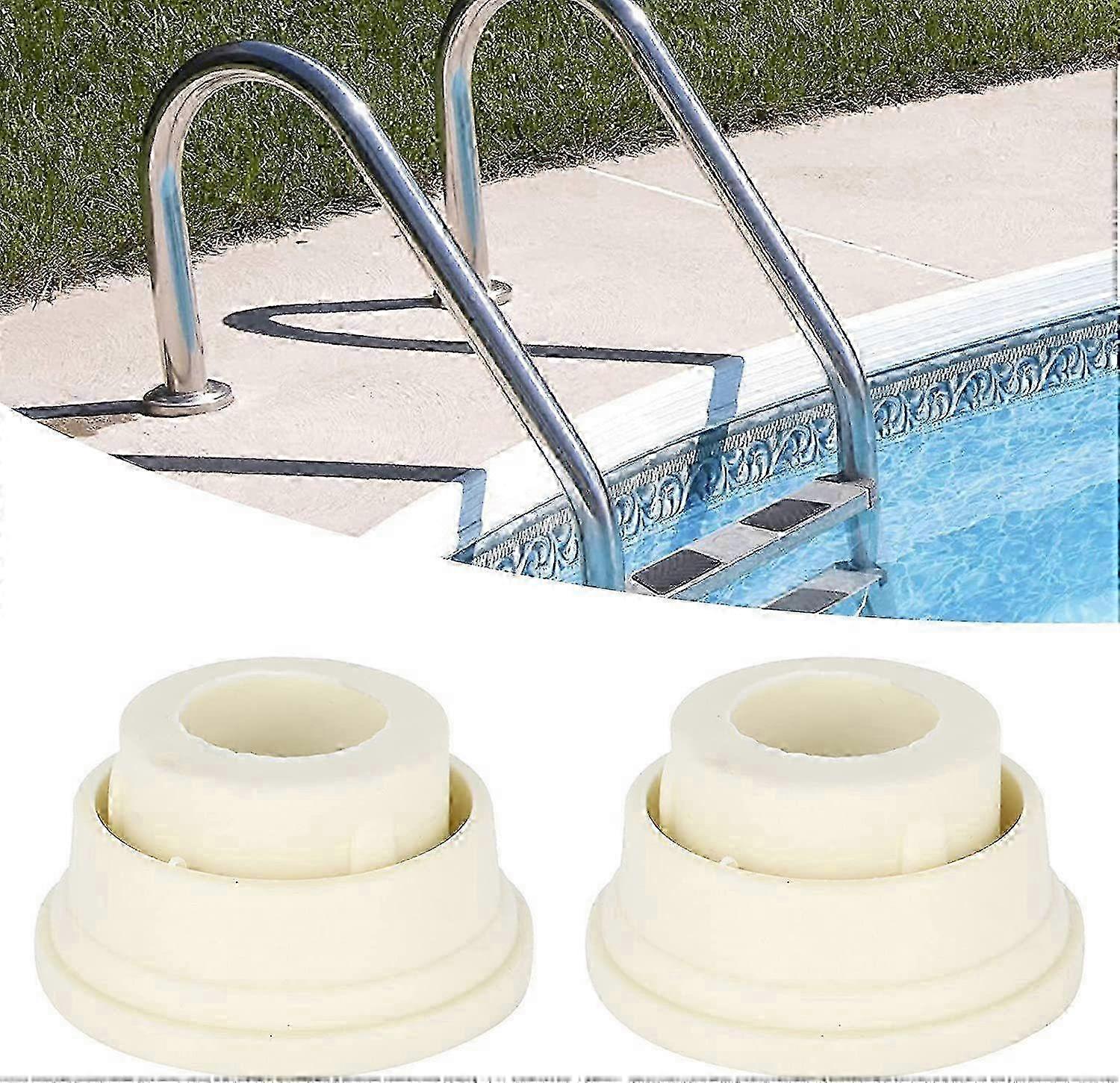 Replacement Bumper Pads Set for Pool Ladder Including 2 White Rubber Plugs for Escalator Stairs Edition 0801