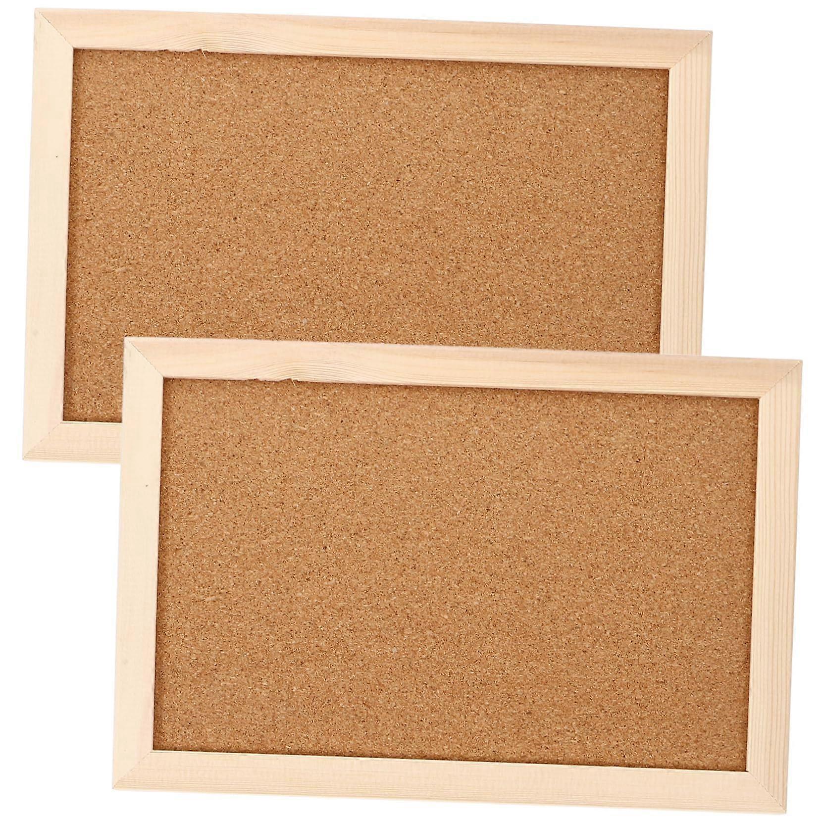 Magnetic Board Pack of 2 Black Cork Board for Office and School Pegboard With Hooks and Stand Wall Cladding Bamboo Frame