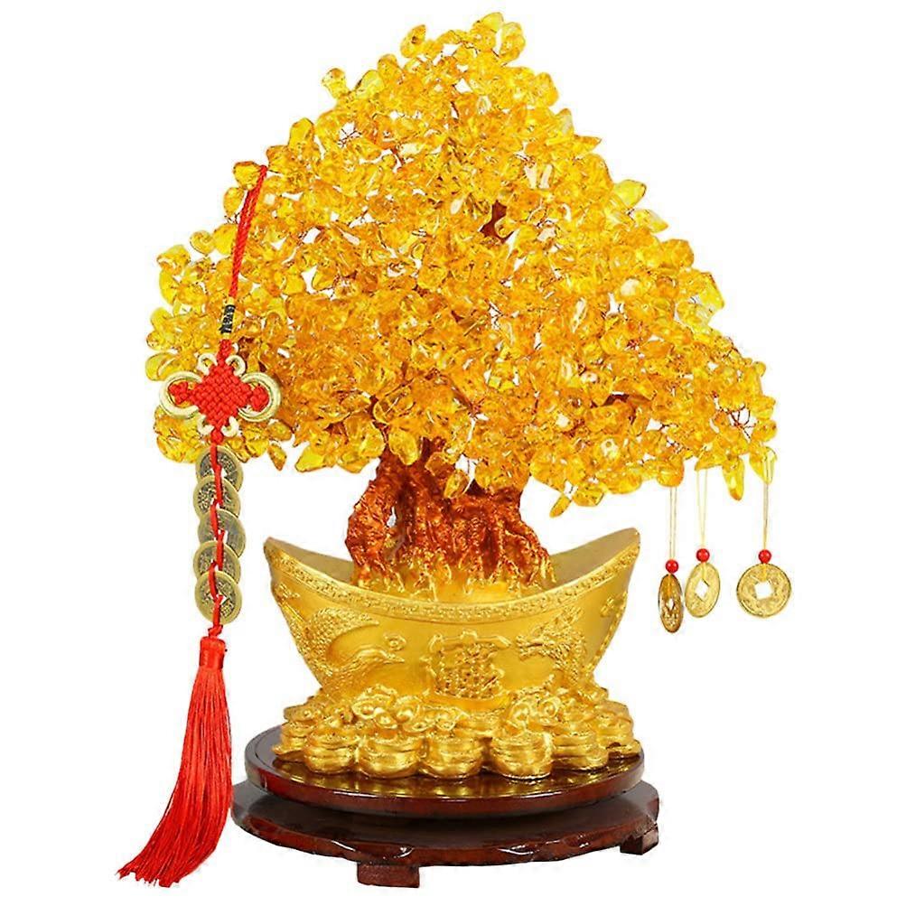 Chinese Money Tree Bonsai Lucky Tree Decoration Feng Shui Crystal Tree